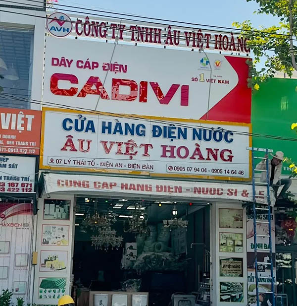 Mẫu biển quảng c&aacute;o điện nước &Acirc;u Việt Ho&agrave;ng