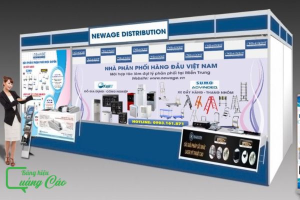 Mẫu thiết kế backdrop gian hàng hội chợ cao cấp