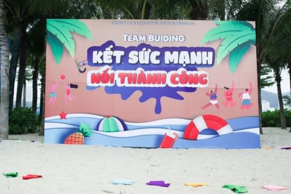 Backdrop team building bãi biển 