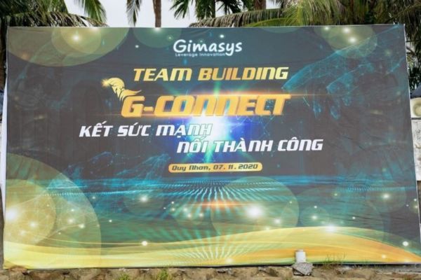 Backdrop team building của công ty Gimasys