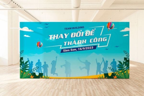 Thiết kế backdrop team building theo yêu cầu