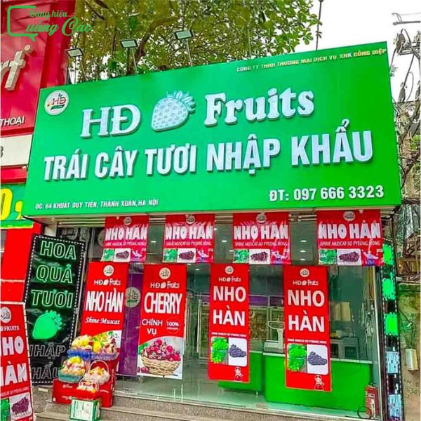 Bảng hiệu bán trái cây HĐ Fruits