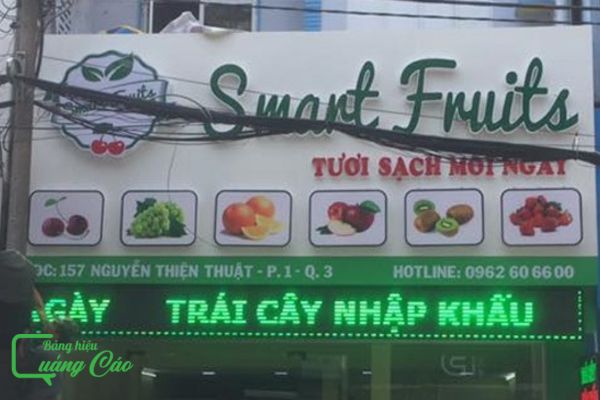 Bảng hiệu trái câu nhập khẩu Smart Fruits