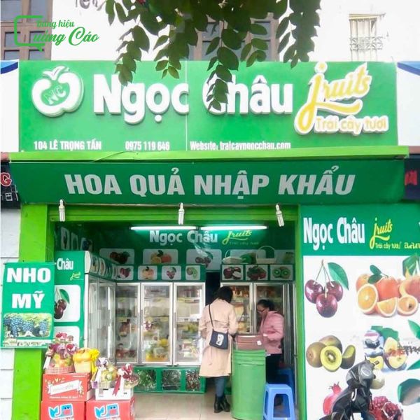 Bảng hiệu bán trái cây chữ nổi mica nhập khẩu Ngọc Châu