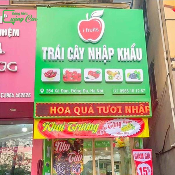 Bảng hiệu bán trái cây nhập khẩu chất lượng