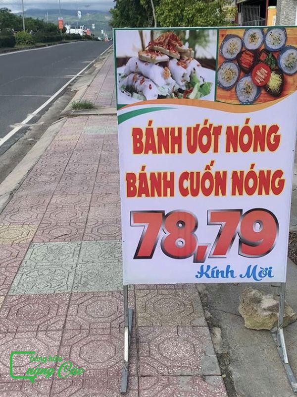 Bảng hiệu bánh cuốn nóng in bạt hiflex 