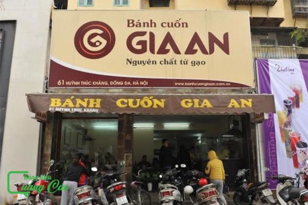 Bảng hiệu bánh cuốn nóng Gia An