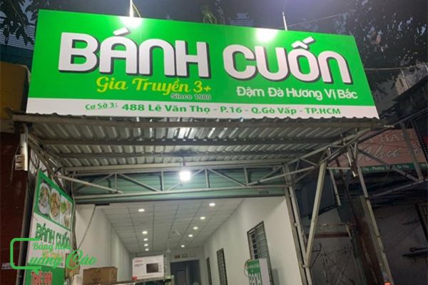 Bảng hiệu bánh cuốn nóng gia truyền