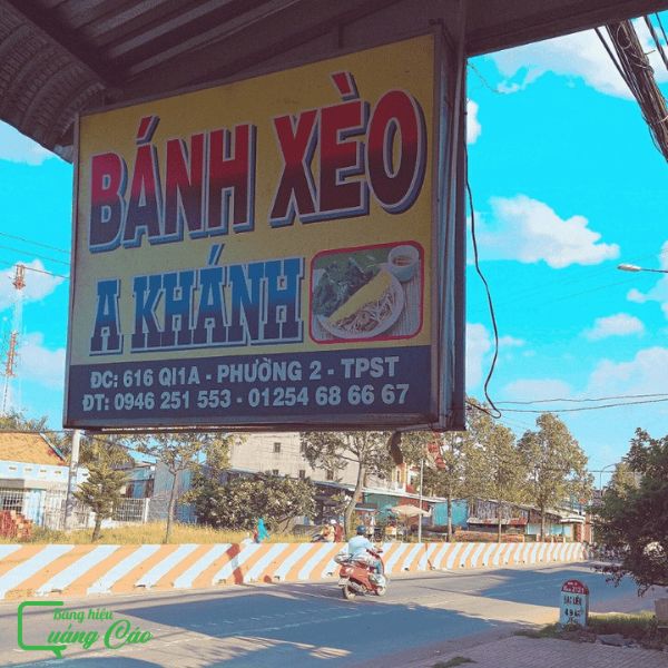 Bảng hiệu b&aacute;nh x&egrave;o A Kh&aacute;nh biển vẩy vu&ocirc;ng