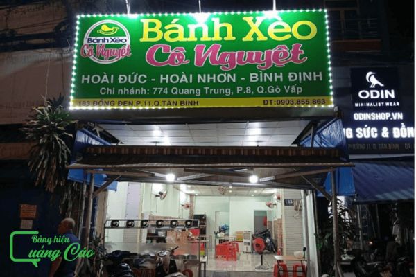 Bảng hiệu b&aacute;nh x&egrave;o đ&egrave;n LED C&ocirc; Nguyệt