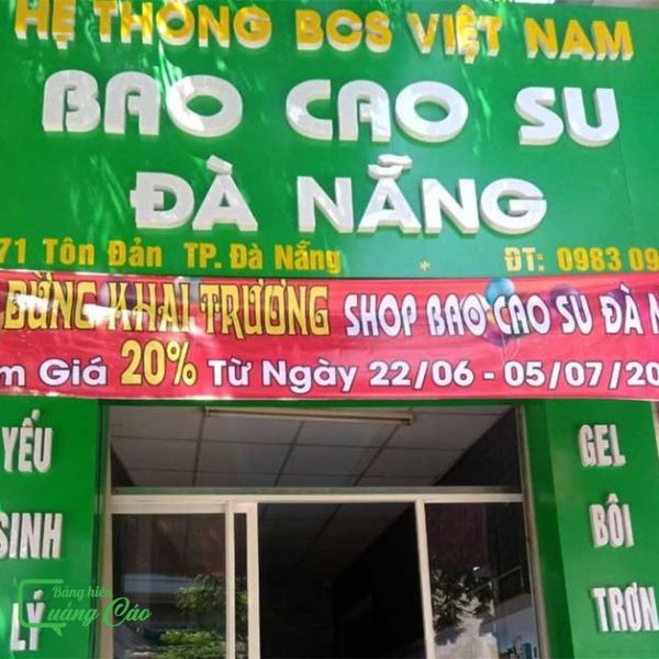 Bảng hiệu bao cao su cơ sở Đà Nẵng