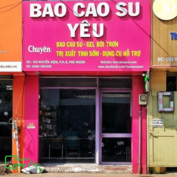 Bảng hiệu bao cao su đẹp, bắt mắt