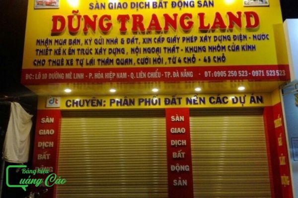 Bảng hiệu bất động sản Dũng Trang Land