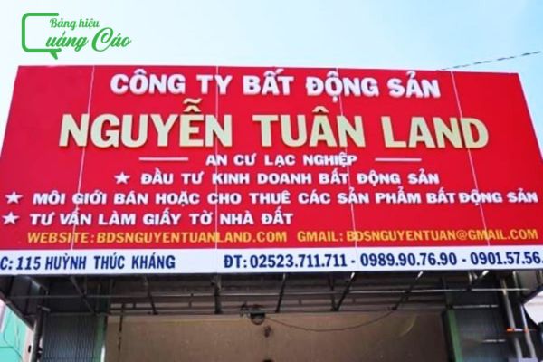 Bảng hiệu bất động sản Nguyễn Tuấn Land