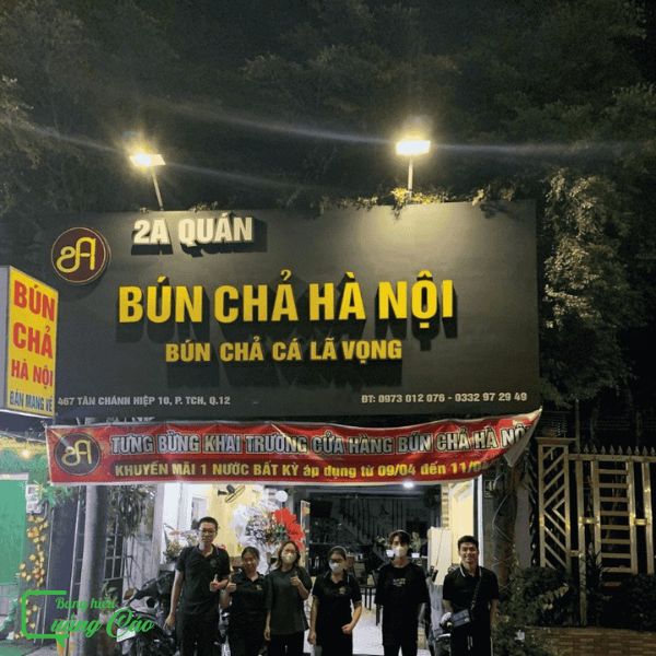 Bảng hiệu bún chả Hà Nội chữ nổi mica bền đẹp