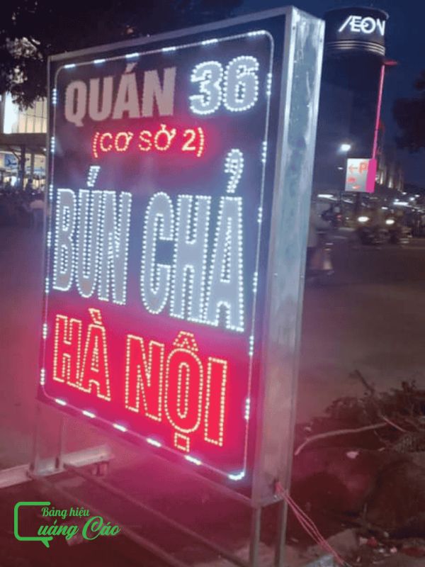 Bảng hiệu bún chả Hà Nội đèn LED chạy chữ