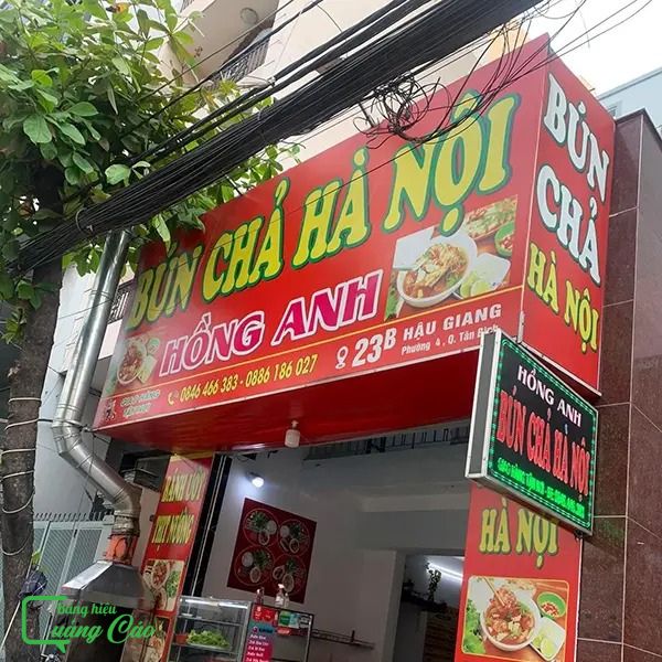Bảng hiệu bún chả Hà Nội in bạt hiflex Hồng Anh