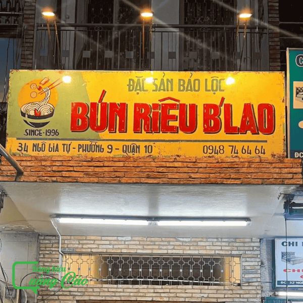 Bảng hiệu bún riêu cua B'Lao