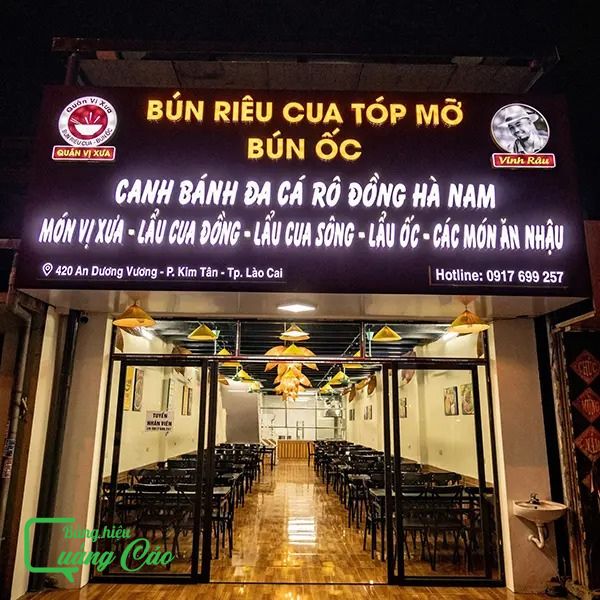 Bảng hiệu bún riêu cua đồng chuẩn vị quê