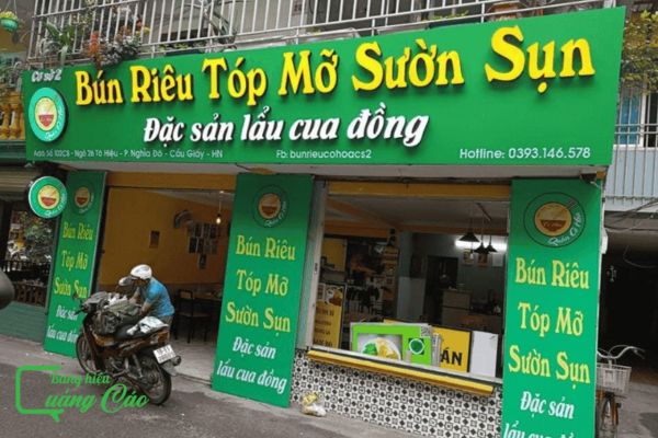 Bảng hiệu bún riêu cua chữ nổi mica chuyên nghiệp