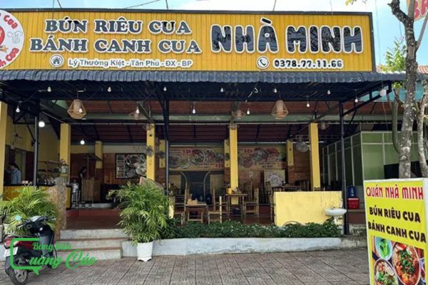 Bảng hiệu bún riêu cua đồng Nhà Minh