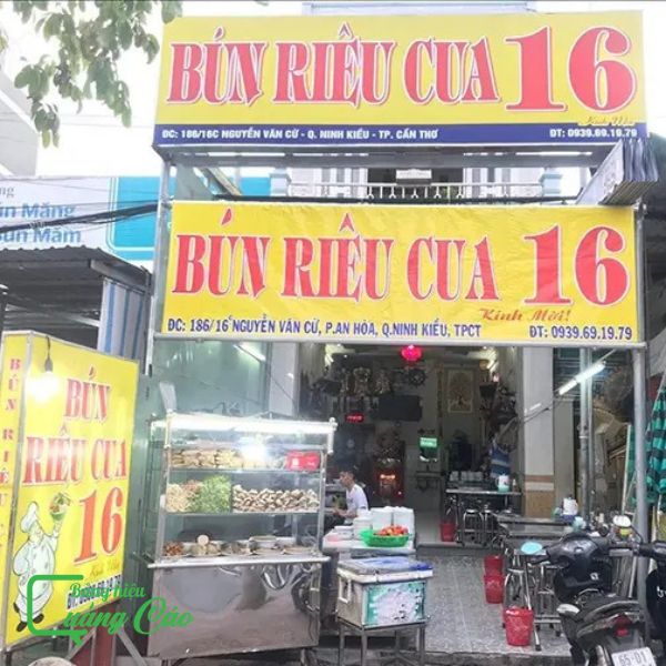Bảng hiệu bún riêu cua in bạt hiflex giá rẻ