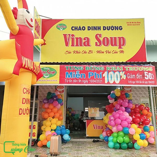 Bảng hiệu cháo dinh dưỡng Vina Soup