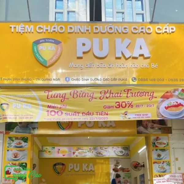 Bảng hiệu cháo dinh dưỡng alu Puka