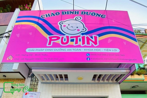 Bảng hiệu cháo dinh dưỡng Putin in bạt hiflex