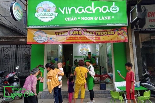 Thi công bảng hiệu cháo dinh dưỡng Vinachao