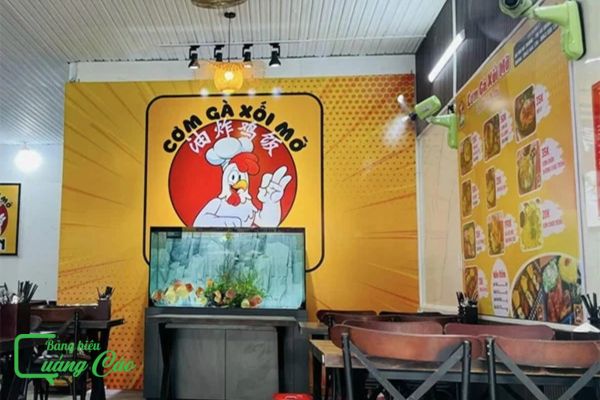 Thi công bảng hiệu cơm gà xối mỡ giá rẻ