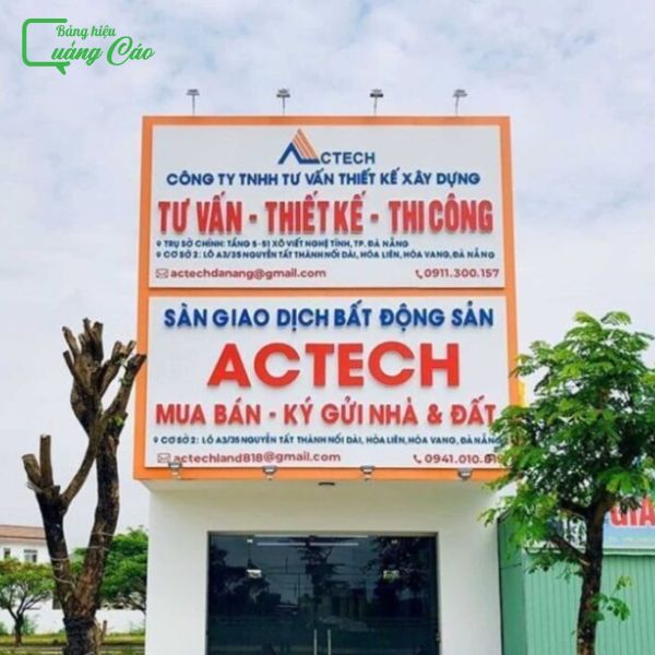 Bảng hiệu công ty xây dựng Actech