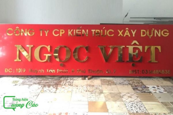 Bảng hiệu công ty xây dựng Ngọc Việt