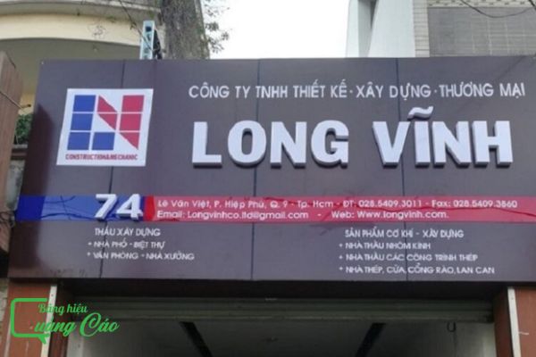 Bảng hiệu công ty xây dựng Long Vĩnh