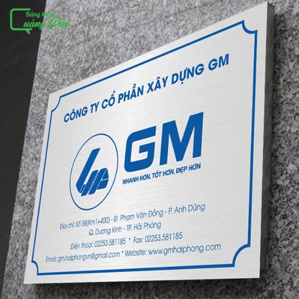 Bảng tên công ty xây dựng GM