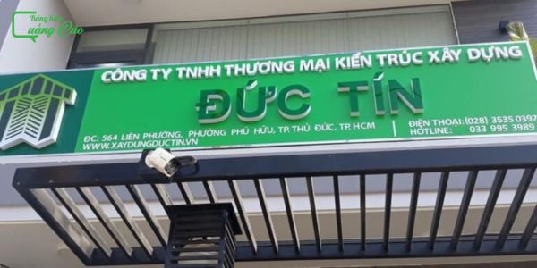 Bảng hiệu công ty xây dựng Đức Tín