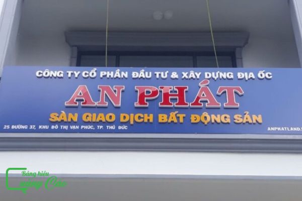 Bảng hiệu công ty xây dựng alu chữ nổi An Phát