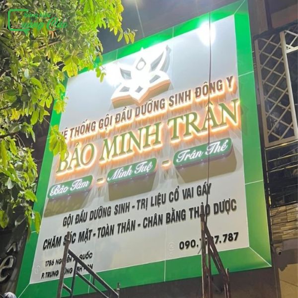 Bảng hiệu gội đầu dưỡng sinh Bảo Minh Trân