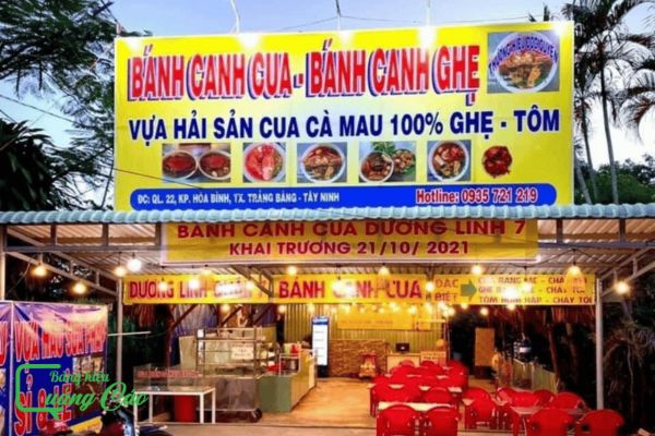 Bảng hiệu quán bánh canh cua, ghẹ in bạt hiflex