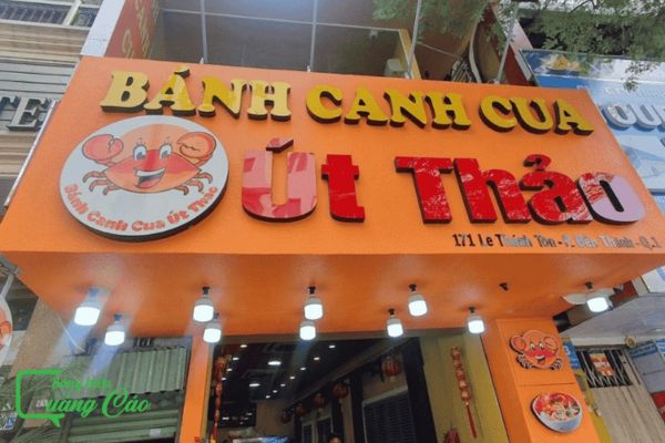 Làm bảng hiệu quán bánh canh cua Út Thảo