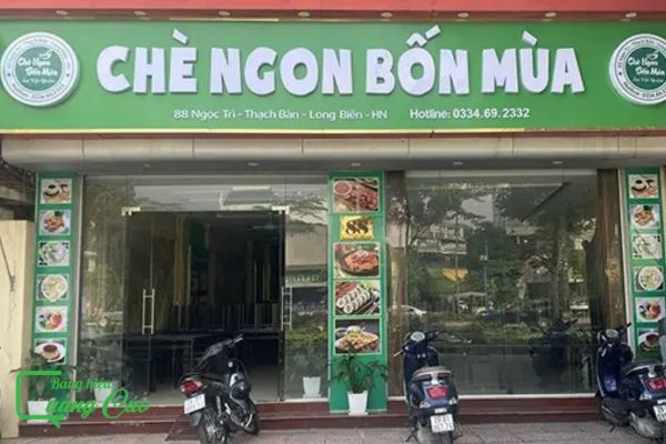 Mẫu bảng hiệu quán chè 4 mùa chứ nổi mica