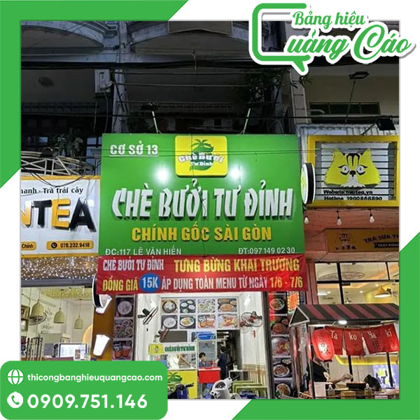 Bảng hiệu quán chè bền đẹp