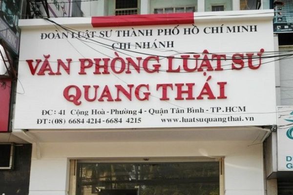 Bảng hiệu văn phòng luật sư Quang Thái