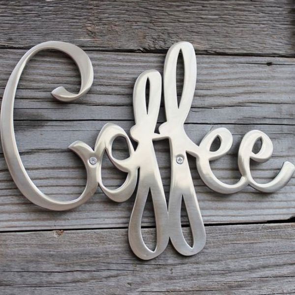 Chữ inox trắng cho quán coffee