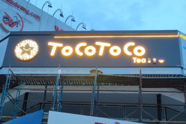 Chữ nổi inox vàng gương Tocotoco