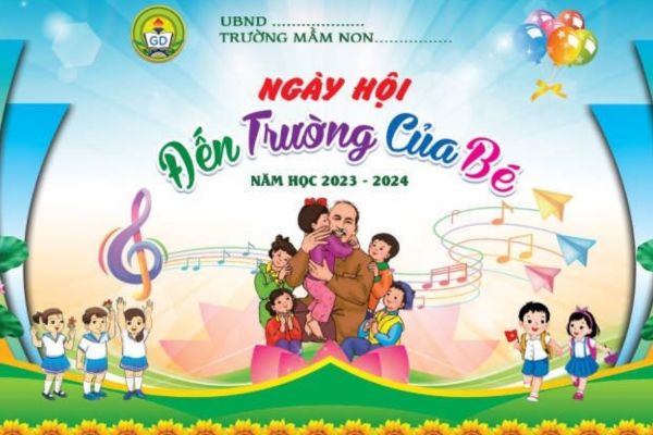 Mẫu thiết kế backdrop khai giảng năm học mới