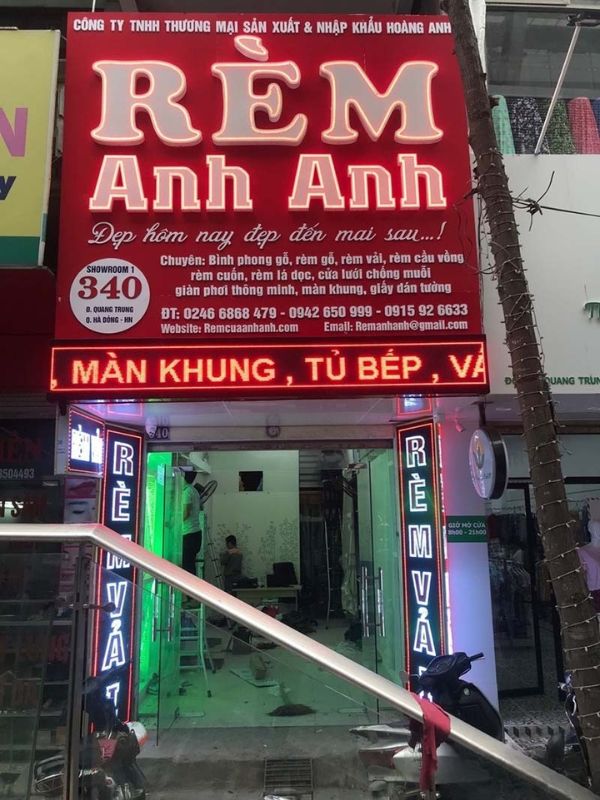 Bảng hiệu hộp đèn cửa hàng rèm cửa Anh Anh