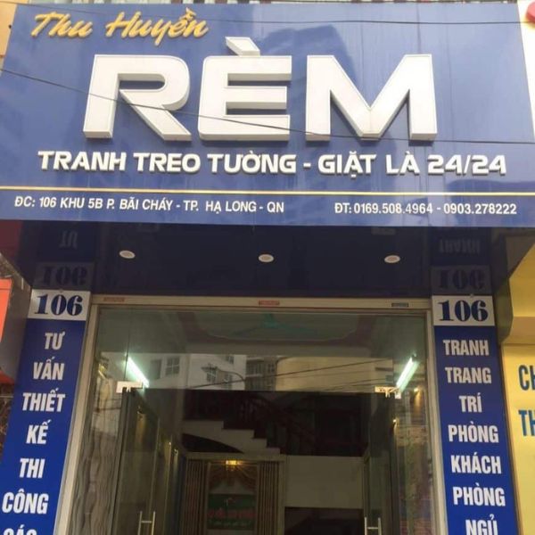 Bảng hiệu cửa hàng rèm cửa Thu Huyền