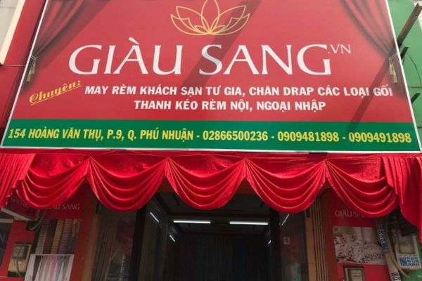 Bảng hiệu bạt Hiflex rèm cửa Giàu Sang