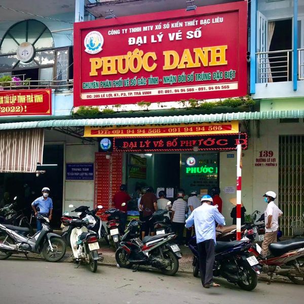 Bảng hiệu đại lý vé số hộp đèn Phước Danh